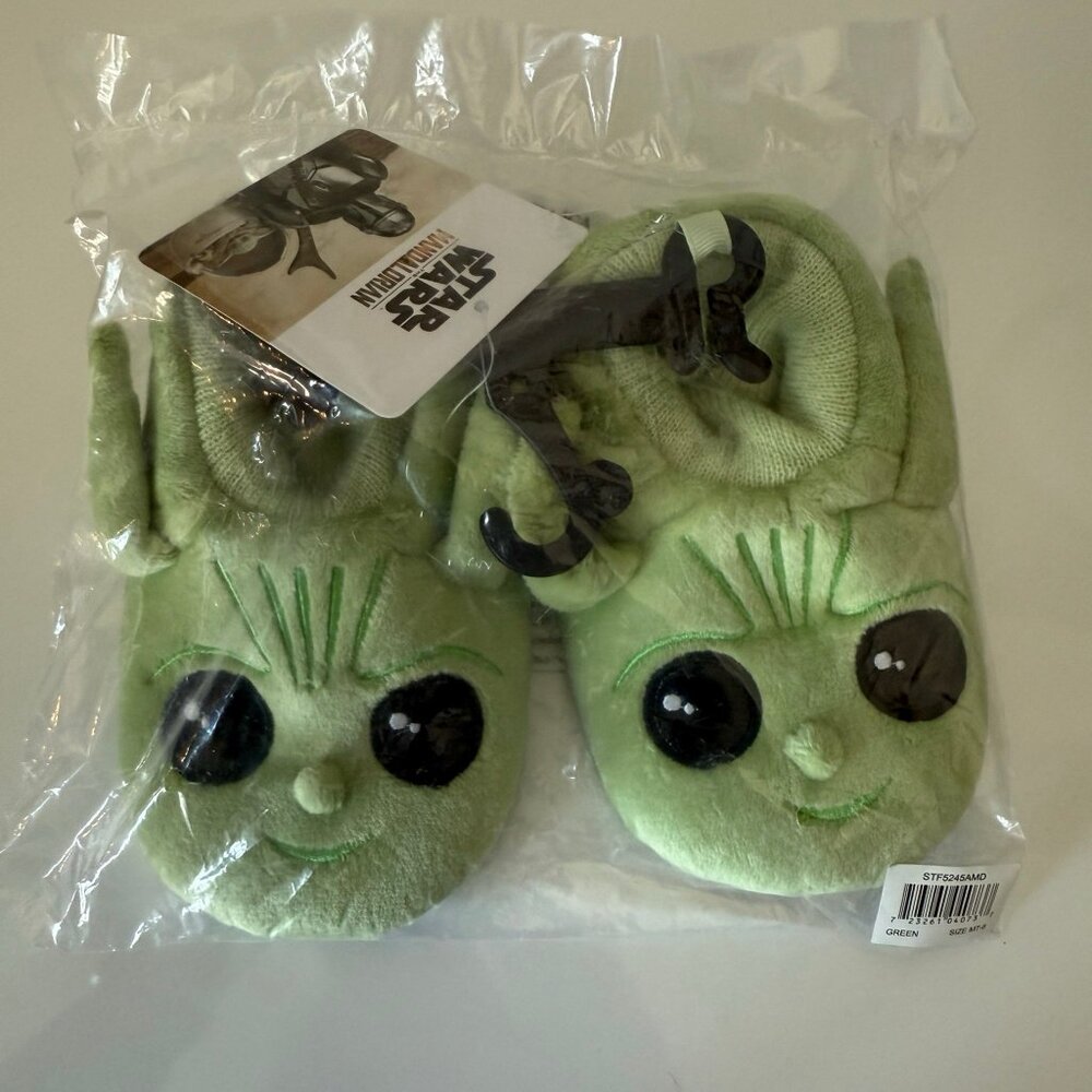 Star Wars Grogu Plush Slippers The Mandalorian Baby Yoda The Child | Kids M 7-8